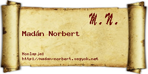Madán Norbert névjegykártya